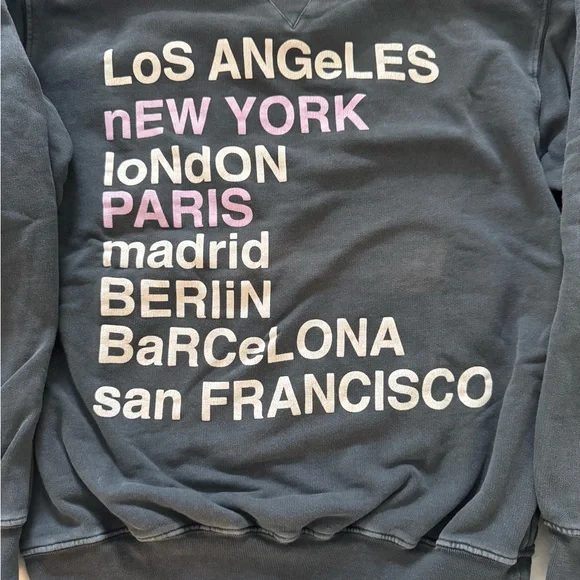 Black Graphic Sweatshirt with City Names - Picture 2 of 4